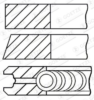 Кільця поршневі FIAT 70,00 2,0 x 1,5 x 2,0 1,3TD 16V 03- GOETZE 08-425606-00