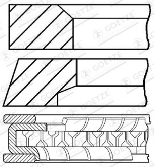 Кільця поршневі GOETZE 08-433700-00