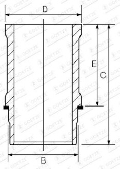 Гільза поршнева PSA 75,00 1,4i TU3 GOETZE 14-636600-00