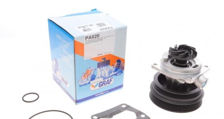 Помпа системи охолодження 1.6MPI 16V Fiat Doblo 00-09, Fiat Siena 97-16, Fiat Stilo 01-10, Fiat Bravo 95-01, Fiat Multipla 03-10, Fiat Palio 96-20, Lancia Lybra 99-05 GRAF PA620