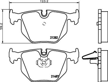 Тормозные колодки дисковые зад. BMW 3 (E46), 7 (E38), X3 (E83), X5 (E53), Z4 (E85), Z4 (E86) Land Rover Range Rover III 2.0-5.4 10.94- HELLA 8DB 355 008-091