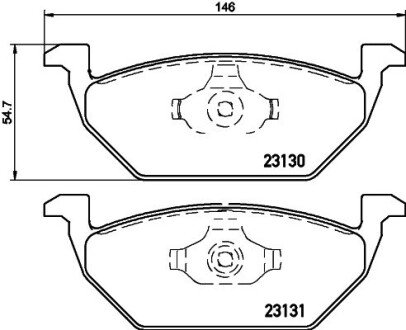 Тормозные колодки пер. Caddy III/Golf V/Octavia/A3 96- HELLA 8DB355008-591