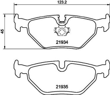 Тормозные колодки дисковые Bmw 3 E46 98- задн.. HELLA 8DB 355 008-761