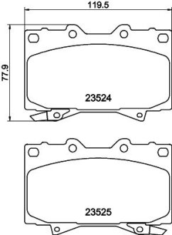 Гальмівні колодки пер. Land Cruiser/Lexus LX 470 98-08 HELLA 8DB355009-371