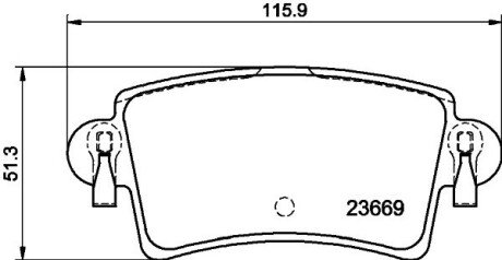 Тормозной колодки диск. задн. Renault Master 98- /Nissan Interstar 02- /Opel Movano 98- HELLA 8DB 355 009-421