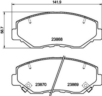 Тормозные колодки пер. Accord/CRV 2.0-2.4 01-08 HELLA 8DB355010-231