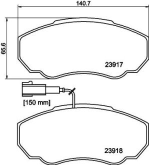 Тормозные колодки дисковые перед. Fiat Ducato 02-/Peugeot Boxer 02- HELLA 8DB 355 010-391