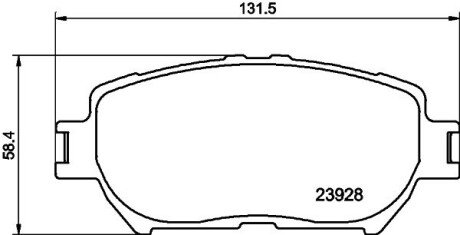 Гальмівні колодки дискові перед. Toyota Camry (V30) 2.0-3.0 V6 01- HELLA 8DB 355 010-431 (фото 1)