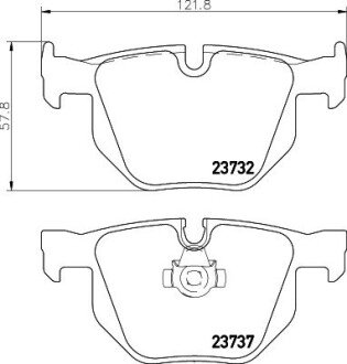 Тормозные колодки дисковые зад. BMW 5 (E60) 03-/3 (E90)/(E90N) 05- HELLA 8DB 355 010-471