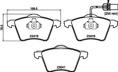 Тормозные колодки дисковые перед. Ford Galaxy/Seat Alhambra/VW Sharan, (1.8-2.8), 95-10 HELLA 8DB 355 010-631