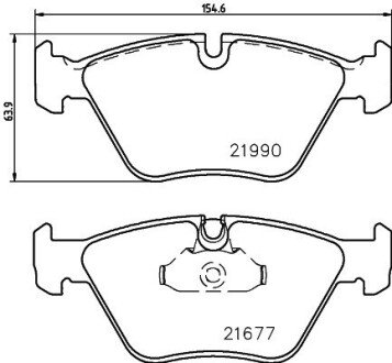 Тормозные колодки дисковые перед. BMW 5 (E39) 2.0D-3.5 11.95-05.04 HELLA 8DB 355 010-711