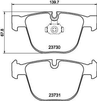 Тормозные колодки дисковые зад. BMW E60/65/X5 (E70, F15),/X6 (E71, E72) 3.0-4.4 08- HELLA 8DB 355 010-751