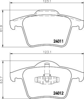 Гальмiвнi колодки дискові зад. Volvo XC 90 02-> HELLA 8DB 355 010-801