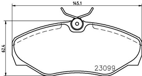 Тормозные колодки дисковые перед. Renault Trafic/Opel Vivaro 1.9DI 01- HELLA 8DB 355 011-091