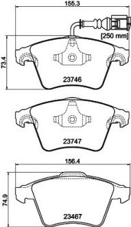 Гальмівні колодки дискові перед. VW Т5 1.9-3.2 03- HELLA 8DB 355 011-171