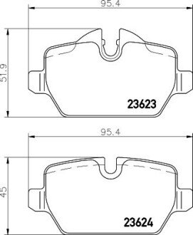 Тормозные колодки диск. BMW 1 (E81), 3 (E90) 1.6i/1.8i/2.0 03- HELLA 8DB 355 011-271