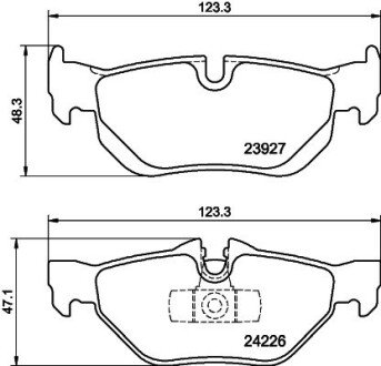 Тормозные колодки дисковые задние BMW 3 (E90/E90N) 320d 05-/X1 (E84) 09- HELLA 8DB 355 011-301