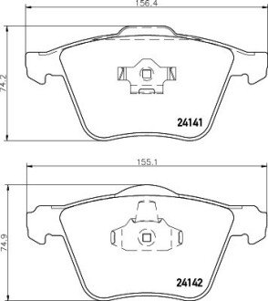 Гальмiвнi колодки дискові перед. Volvo XC 90 02- HELLA 8DB 355 011-721