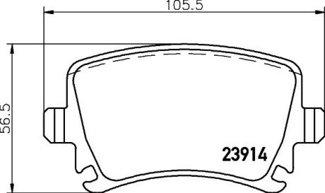 Колодки тормозные зад. VW Touran 1.6 1.9 TDI 2.0 TDI 02.03- Skoda HELLA 8DB 355 011-771