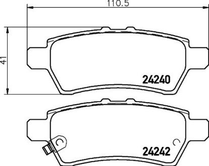 Колодки гальмівні Nissan Navara/Pathfinder 2.5/4.0 05- HELLA 8DB 355 012-081