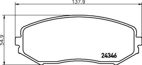 Тормозные колодки дисковые перед. Suzuki Grand Vitara 04- HELLA 8DB 355 012-351