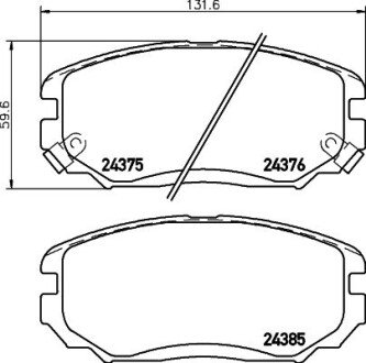 К-кт перед. гальм. колодок Hyundai Grandeur, Sonata V 2.0CRDi-3.3 05- HELLA 8DB 355 012-461