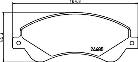 Тормозные колодки дисковые перед. (с датчиком) Transit (06-14) HELLA 8DB 355 012-771