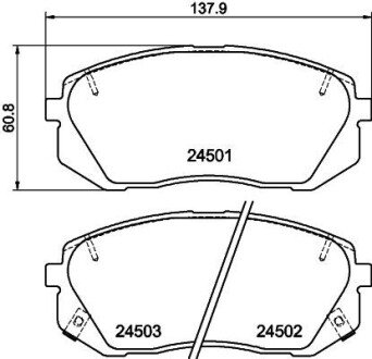 К-кт перед. гальм. колодок Kia Sportage 2.0CRDi 08-/Hyundai IX35/IX40 11- HELLA 8DB 355 012-961