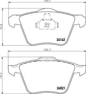 Тормозные колодки дисковые перед. Ford Galaxy 06-, Mondeo 07-,Volvo S80,V70 HELLA 8DB 355 013-001