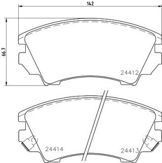 Тормозные колодки дисковые перед. Opel Insignia 08- (середина диска 321mm)/(17") HELLA 8DB 355 013-041