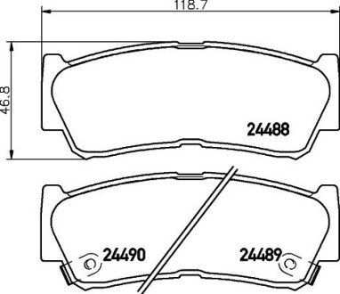 Гальмівні колодки дискові зад. Hyundai Santa Fe II 06- HELLA 8DB 355 013-081