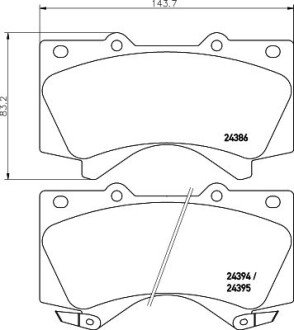 Гальмівні колодки дискові перед. Toyota Land Cruiser 200 4.5D,4.7I 08- HELLA 8DB 355 013-151