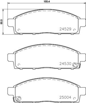 Тормозные колодки пер. Mitsubishi L200 05-15 (tokico) HELLA 8DB355013-221