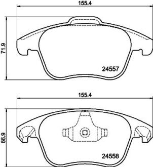 Гальмівні колодки диск.передні Citroen C4 Picasso, DS4/Peugeot 3008, 5008 1.6-2.0HDi 06- HELLA 8DB 355 013-351