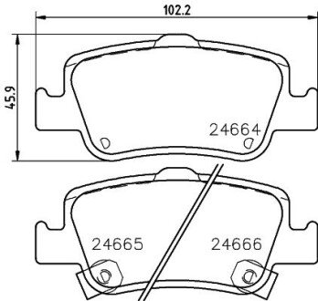 Гальмівні колодки дискові зад. Toyota Auris 1,4-2.2 D 06- HELLA 8DB 355 013-571