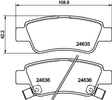 Гальмівні колодки дискові зад. Honda C-RV VIII 07- HELLA 8DB 355 013-591