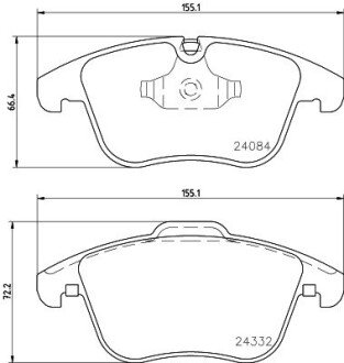 Гальмівні колодки дискові перед. Citroen C5 III// Peugeot 407, 508 1.6-2.2Hdi 05.04- HELLA 8DB 355 013-731 (фото 1)