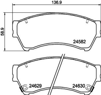 Гальмівні колодки перед. Mazda 6 1.8, 2.0 MRZ 07- HELLA 8DB 355 013-761