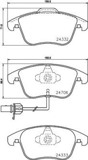 Гальмівні колодки дискові перед. Audi A4/Q5 (8RB) 08- HELLA 8DB 355 013-861