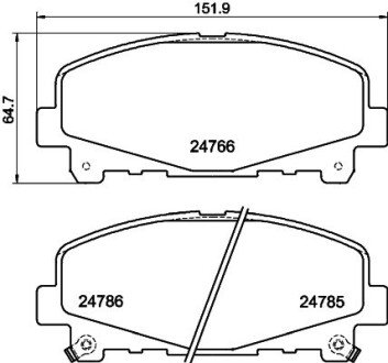 Гальмівні колодки пер. Honda Accord VIII 08- (akebono) HELLA 8DB355013-881