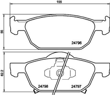 Колодки гальмівні перед.(МКПП) Honda Accord 08- HELLA 8DB 355 013-891