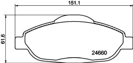 Тормозные колодки дисковые перед. Peugeot 308 1.2-2.0D 09.07-08.16 HELLA 8DB 355 013-911