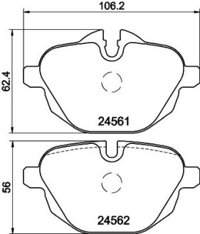 Тормозные колодки зад. BMW 5 (F10)/X3 (F25) 10- (TRW) HELLA 8DB355013-921