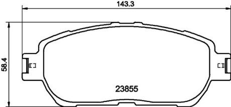 Колодки гальмівні перед. Lexus ES300/330 02.09-06.03 Toyota Avalon,Camry,Sienna,Lexus 2.4-3.5 01- HELLA 8DB 355 014-441