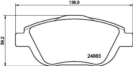 К-кт колодок перед. Citroen C3, DS3, Peugeot 2008 09- HELLA 8DB 355 014-551