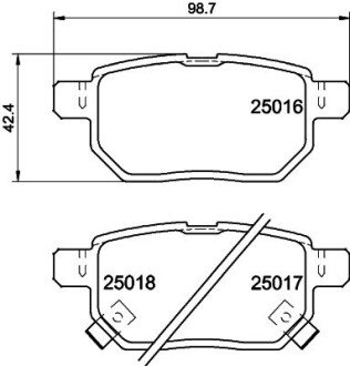 Тормозные колодки зад. Toyota Corolla/Yaris 05- HELLA 8DB355014-991