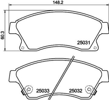 Тормозные колодки передние. Opel Astra J 10/09> HELLA 8DB 355 015-231