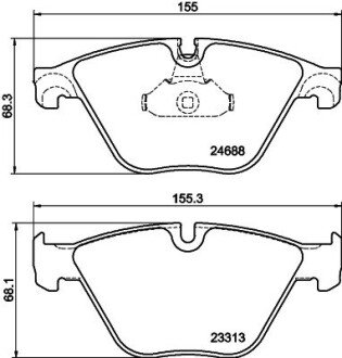 Гальмівні колодки перед. BMW 5 F10 10- HELLA 8DB 355 015-261