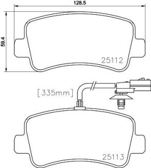 Тормозные колодки дисковые зад. Opel Movano Renault Master III 2.3Dci/2.3Cdti 05.10- HELLA 8DB 355 015-301