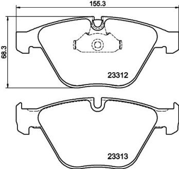 Гальмівнi колодки дисковi перед. BMW 5(E60) 03-/7 (E65/E66) 3.0-6.0 02- HELLA 8DB 355 015-391